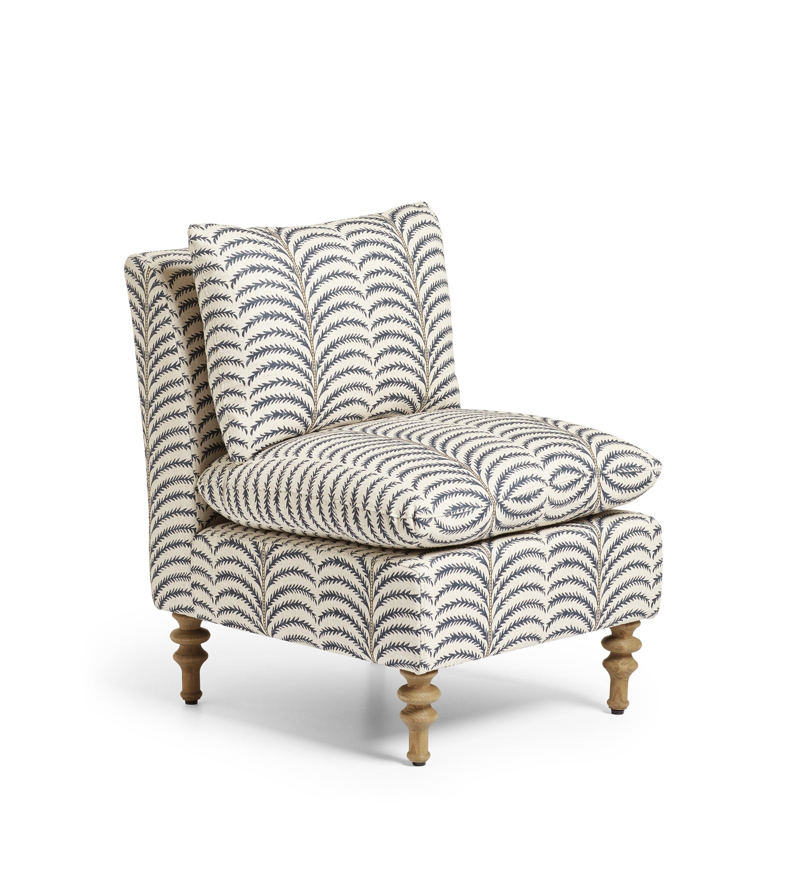 Rosina Areca Linen Slipper Chair - Air Force Blue