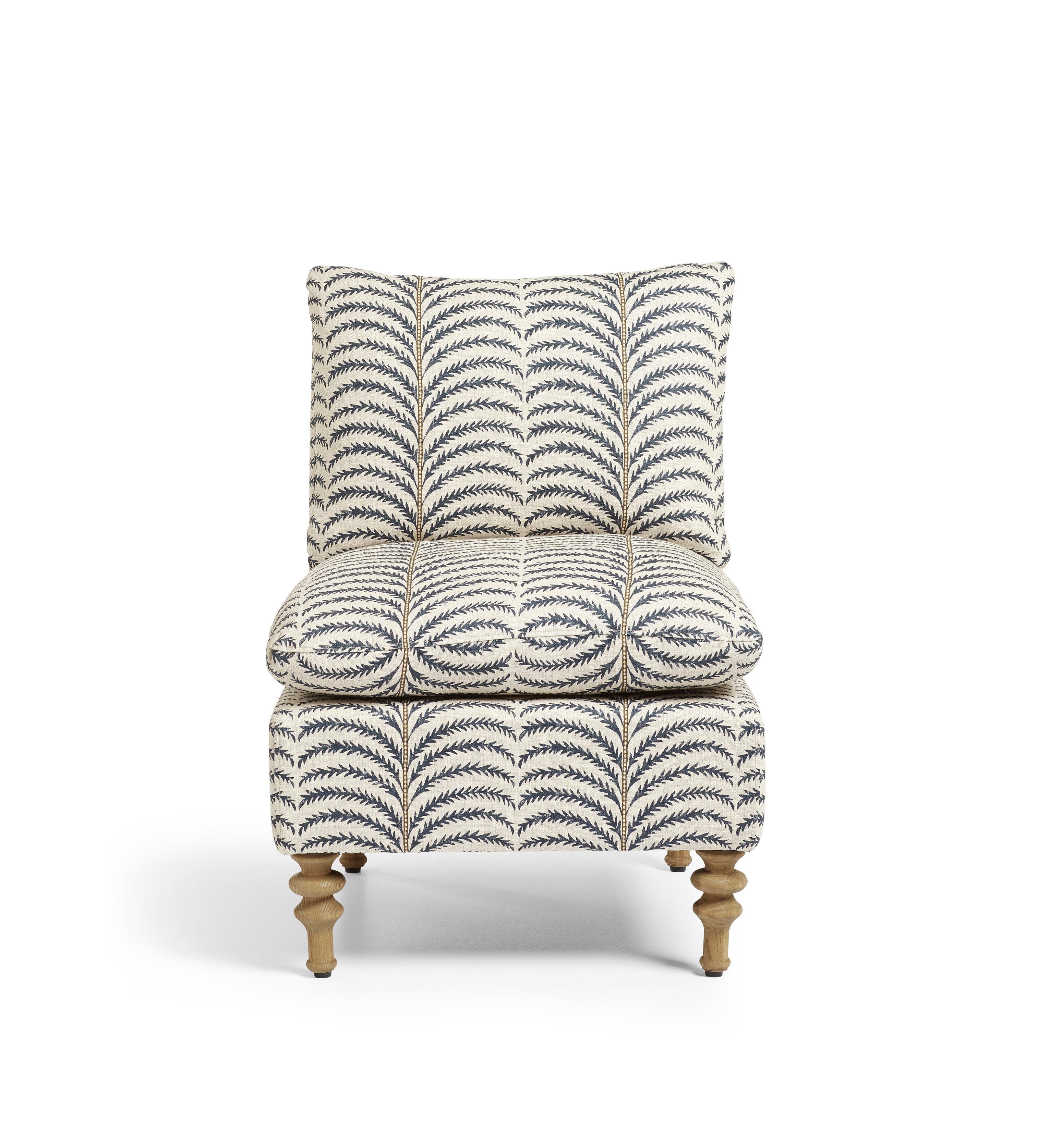Rosina Areca Linen Slipper Chair - Air Force Blue