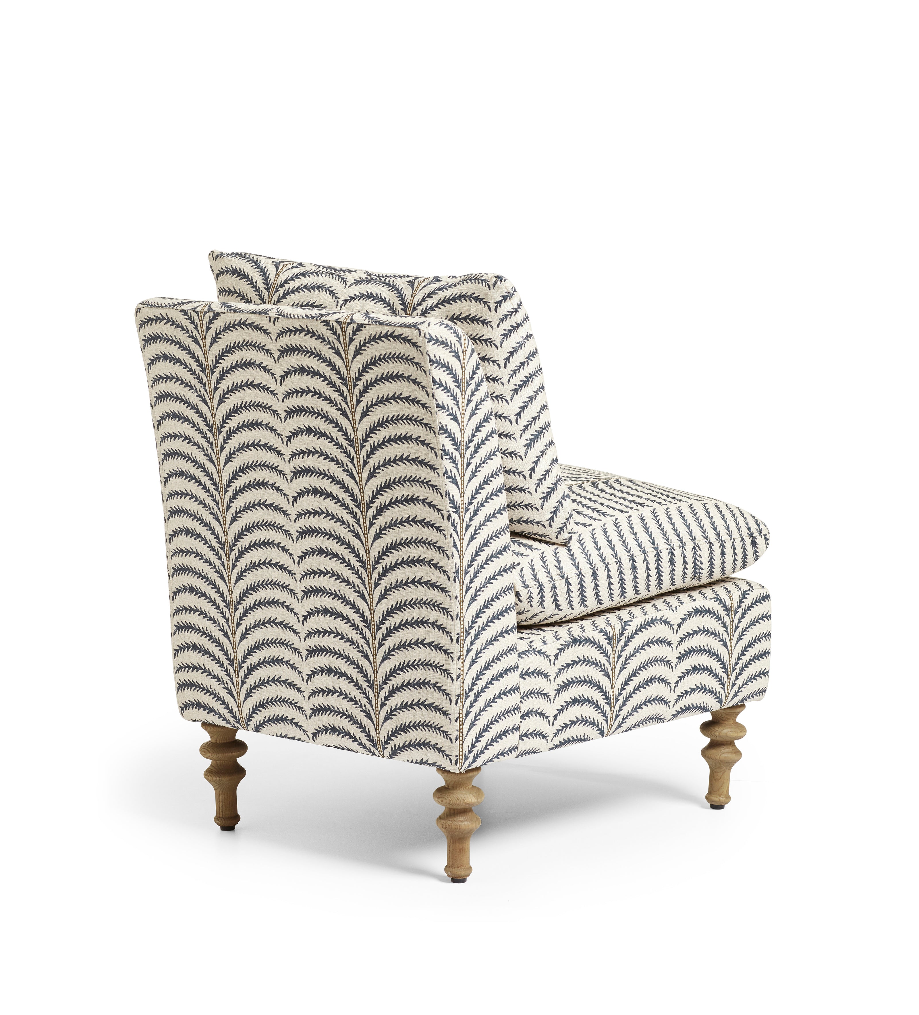 Rosina Areca Linen Slipper Chair - Air Force Blue