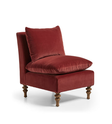 Rosina Velvet Slipper Chair - Blood Orange