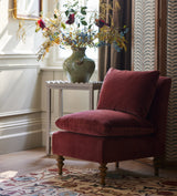 Rosina Velvet Slipper Chair - Blood Orange