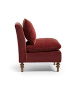Rosina Velvet Slipper Chair - Blood Orange