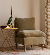 Rosina Velvet Slipper Chair - Lichen