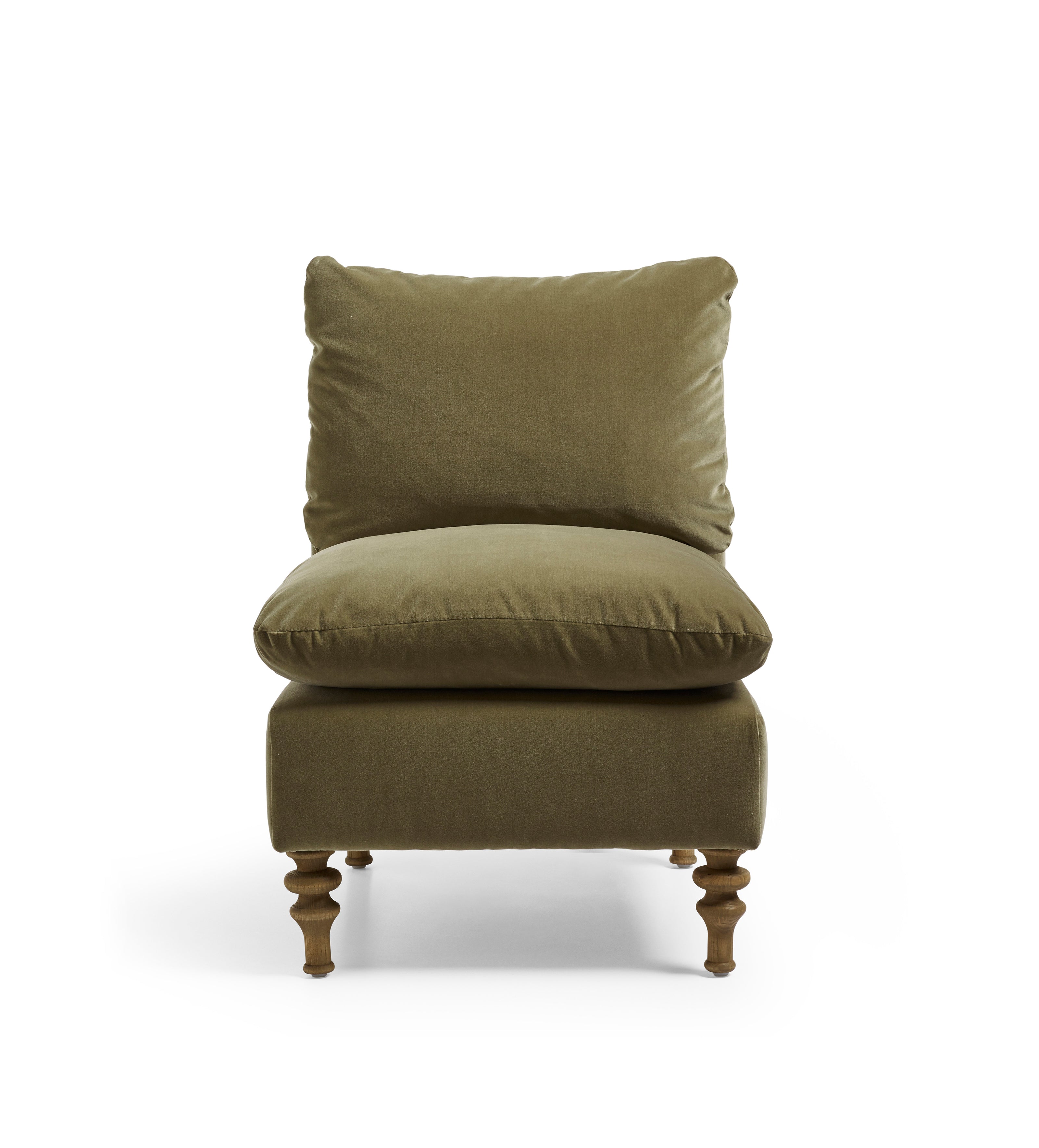 Rosina Velvet Slipper Chair - Lichen