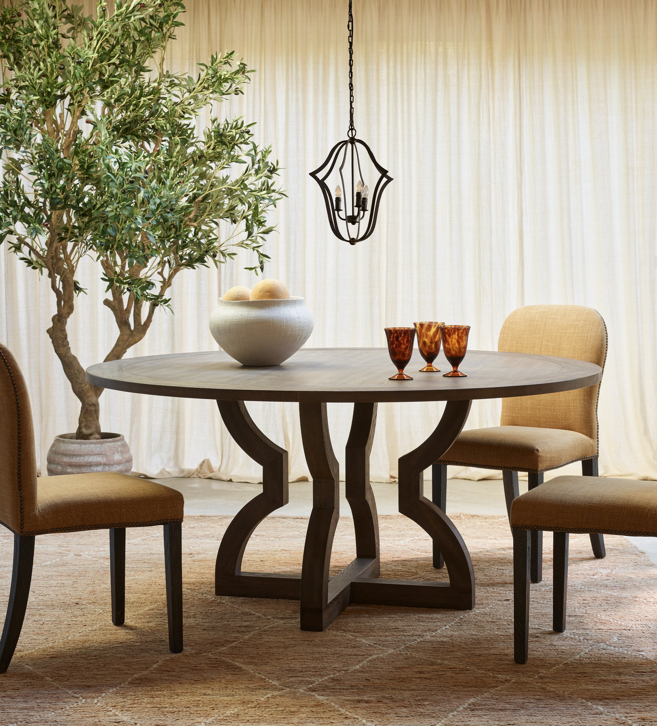 Kaishu Round Dining Table - Watered Grey
