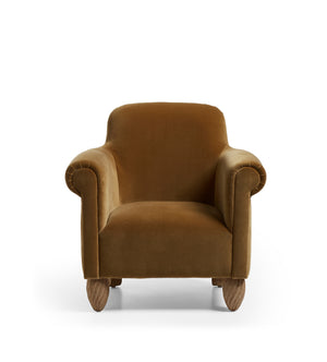 Rupert Velvet Armchair - Fawn | OKA