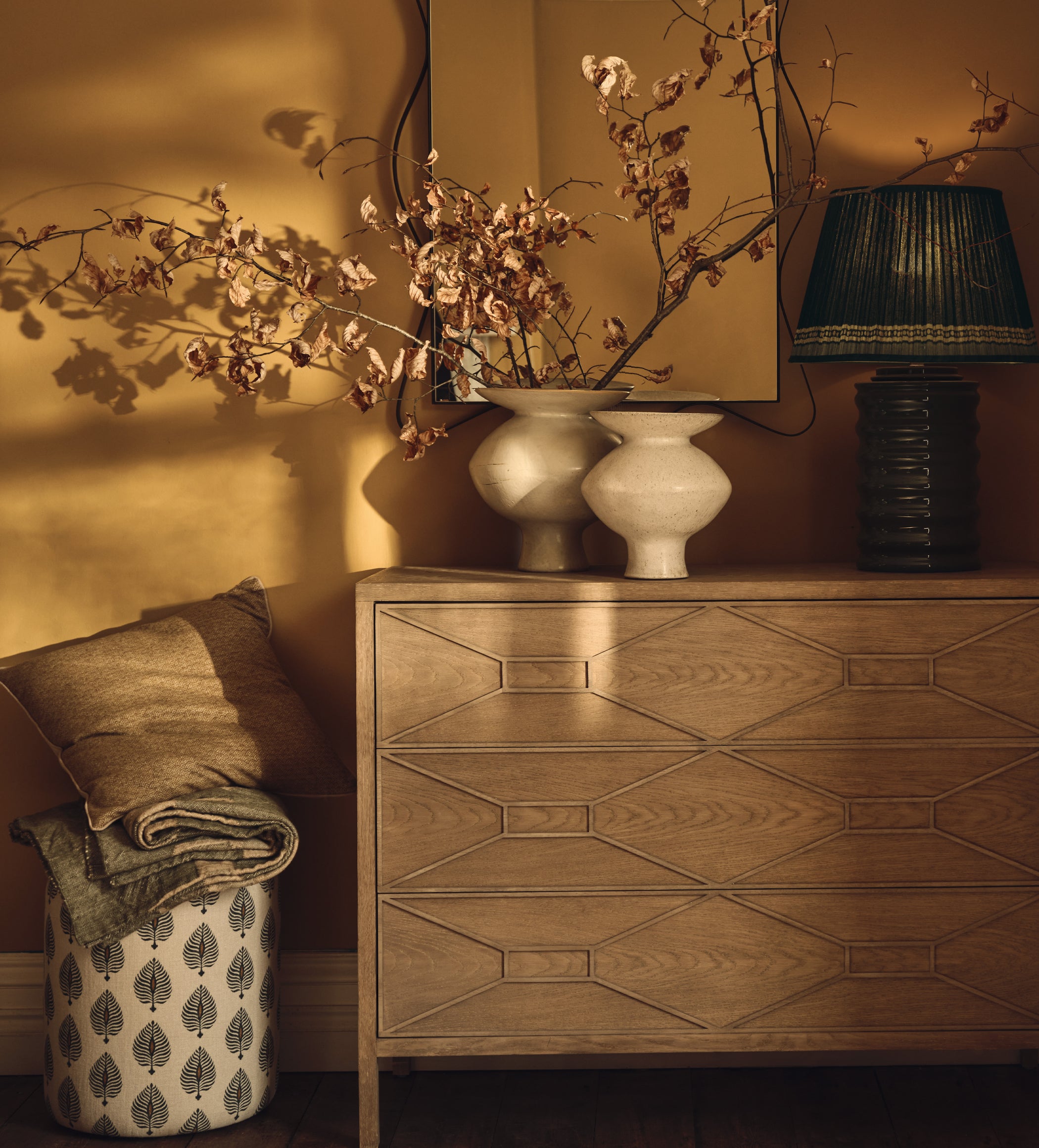 Samena Ocellus Ottoman - Blue/Natural