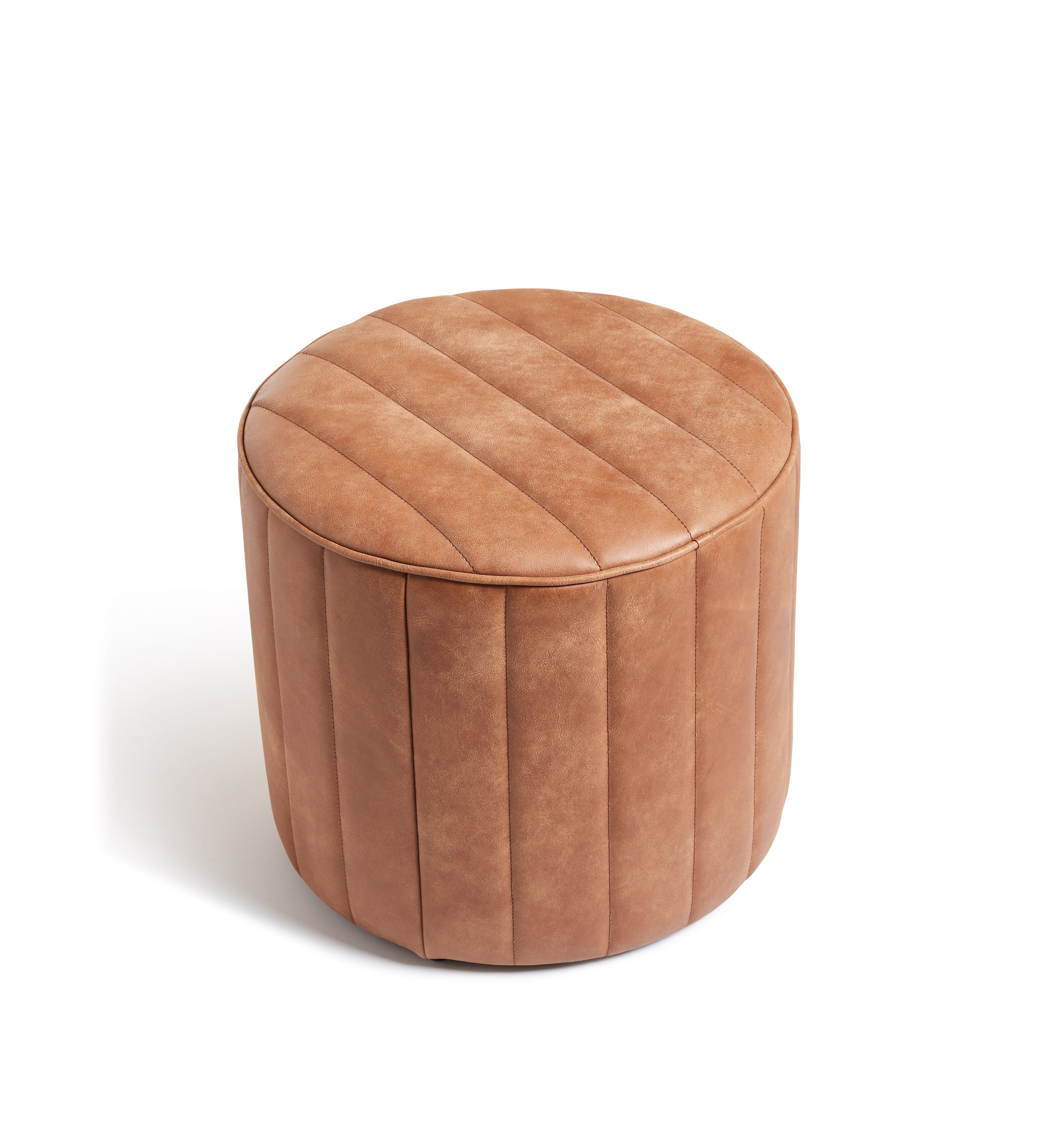 Santorelli Leather Ottoman - Hazelnut Brown | OKA