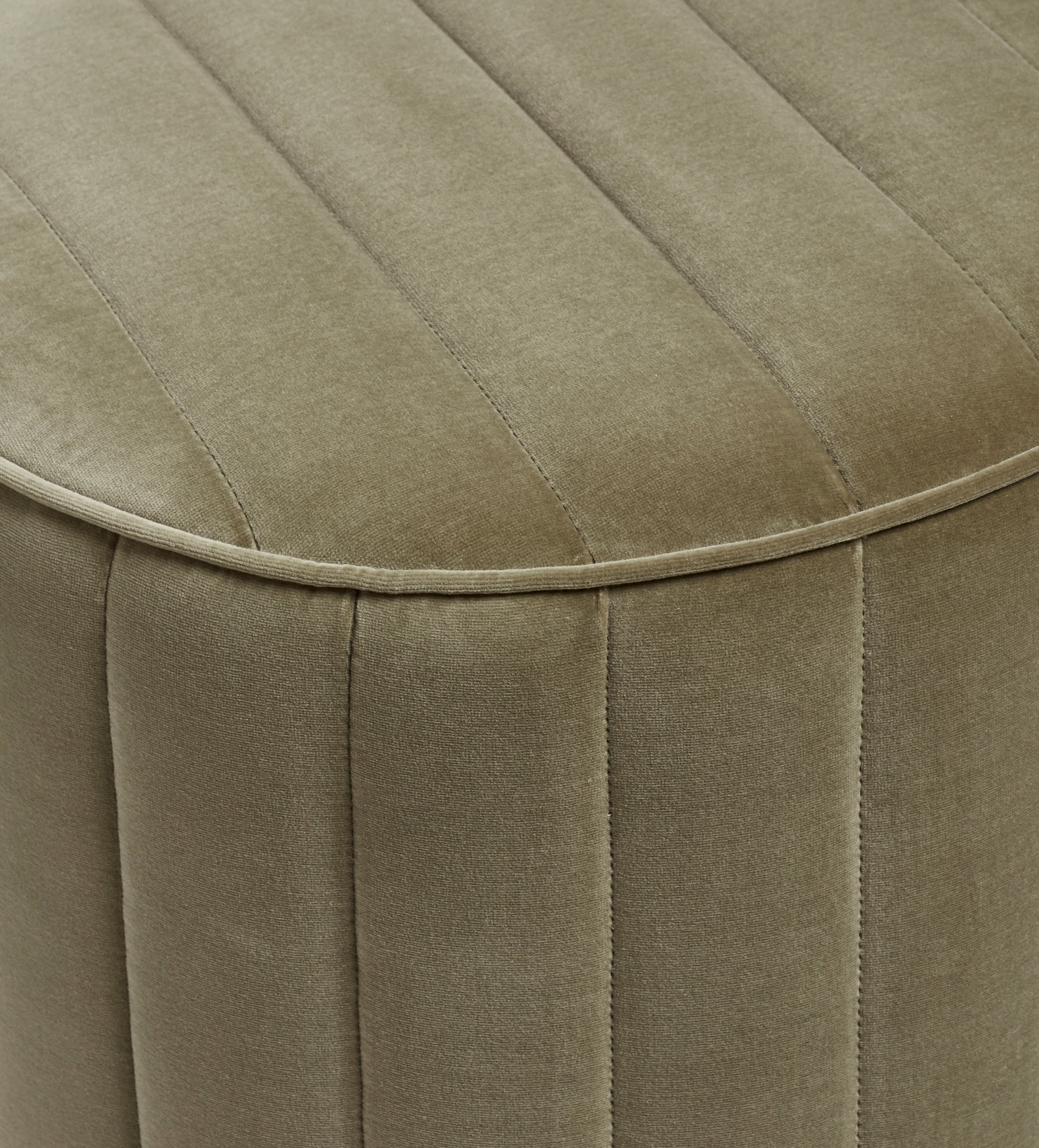 Santorelli Velvet Ottoman - Lichen