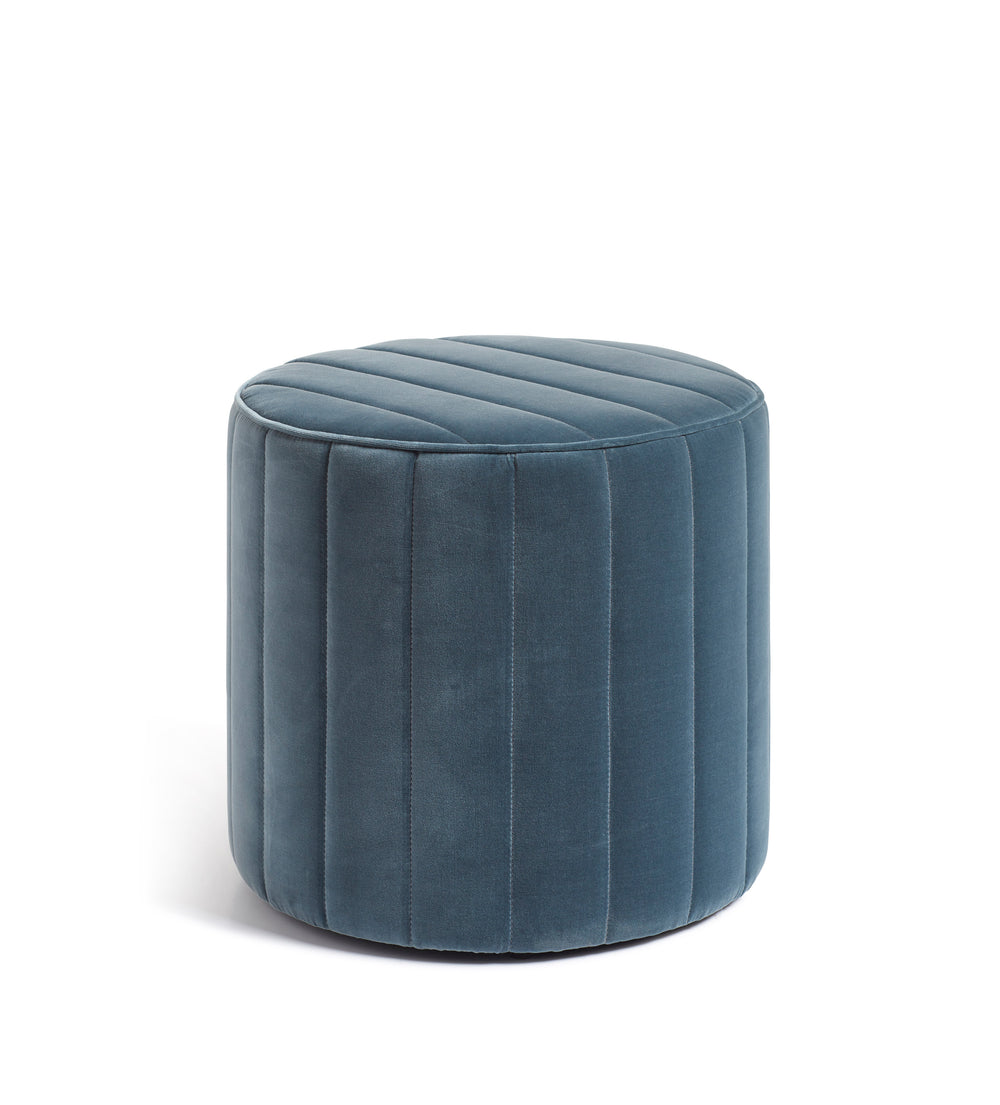 Santorelli Velvet Ottoman - Air Force Blue
