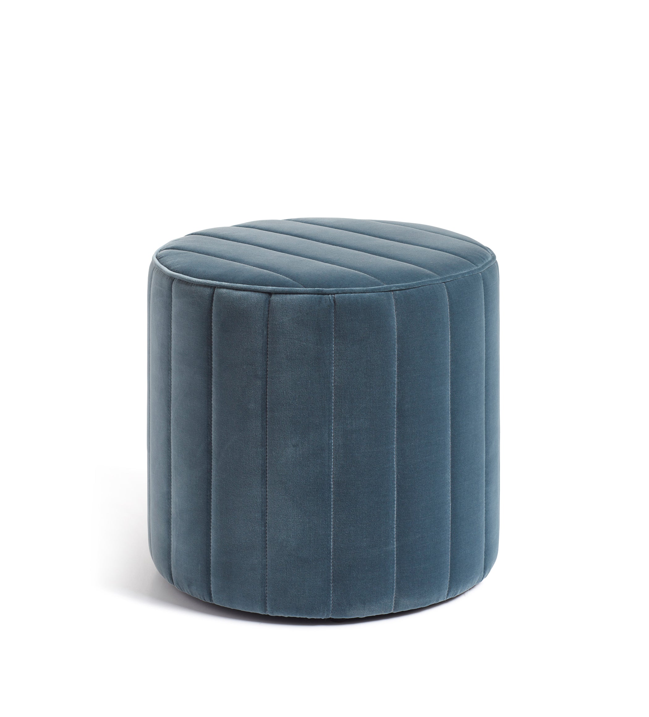 Santorelli Velvet Ottoman - Air Force Blue