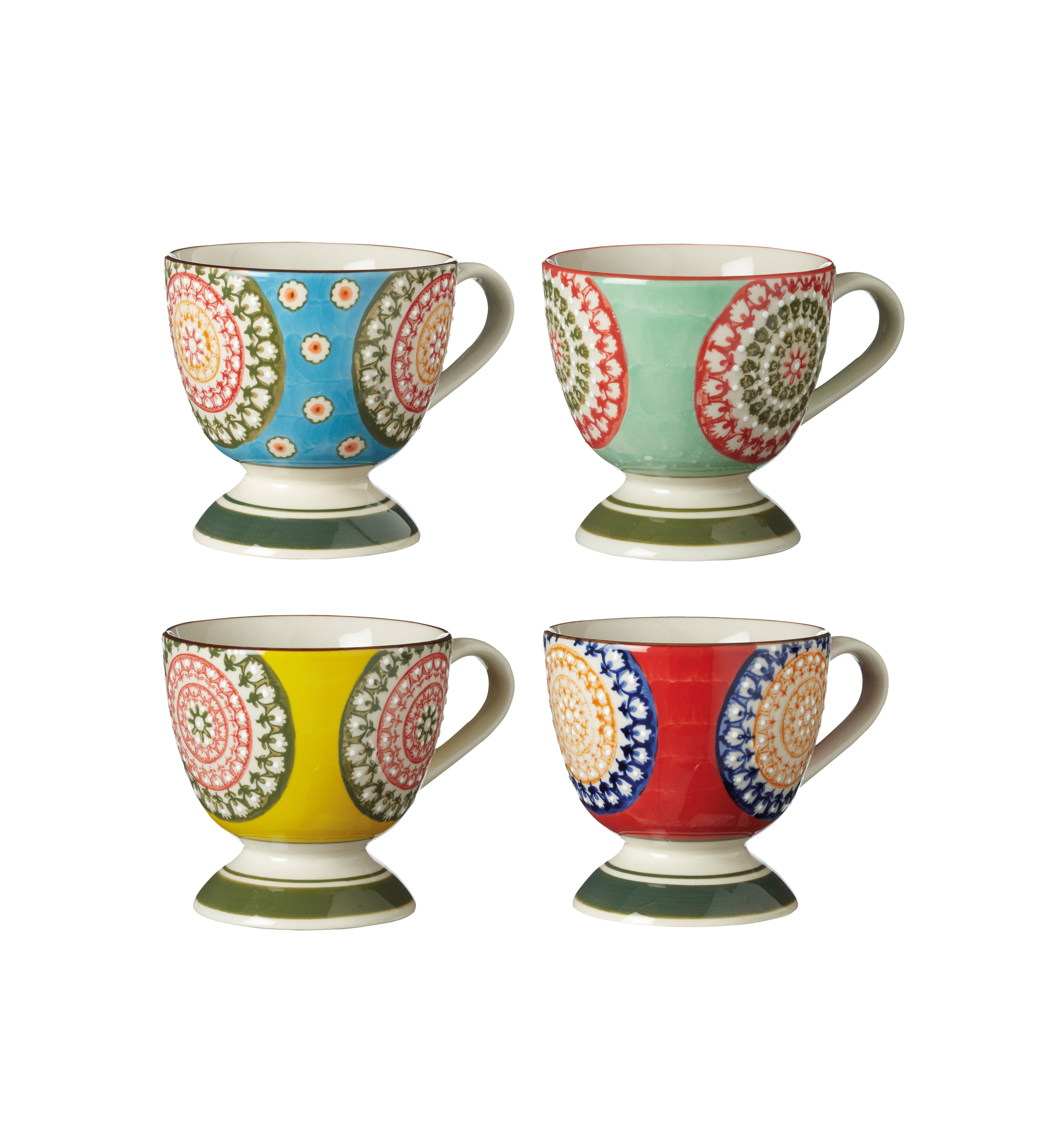 Floral set 4 tazzine foliage in porcellana 130 ml Floral set 4 tazzine foliage in porcellana 130 ml
