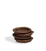 Rattan Coasters - Set of Four - Antique Brown