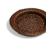 Rattan Coasters - Set of Four - Antique Brown