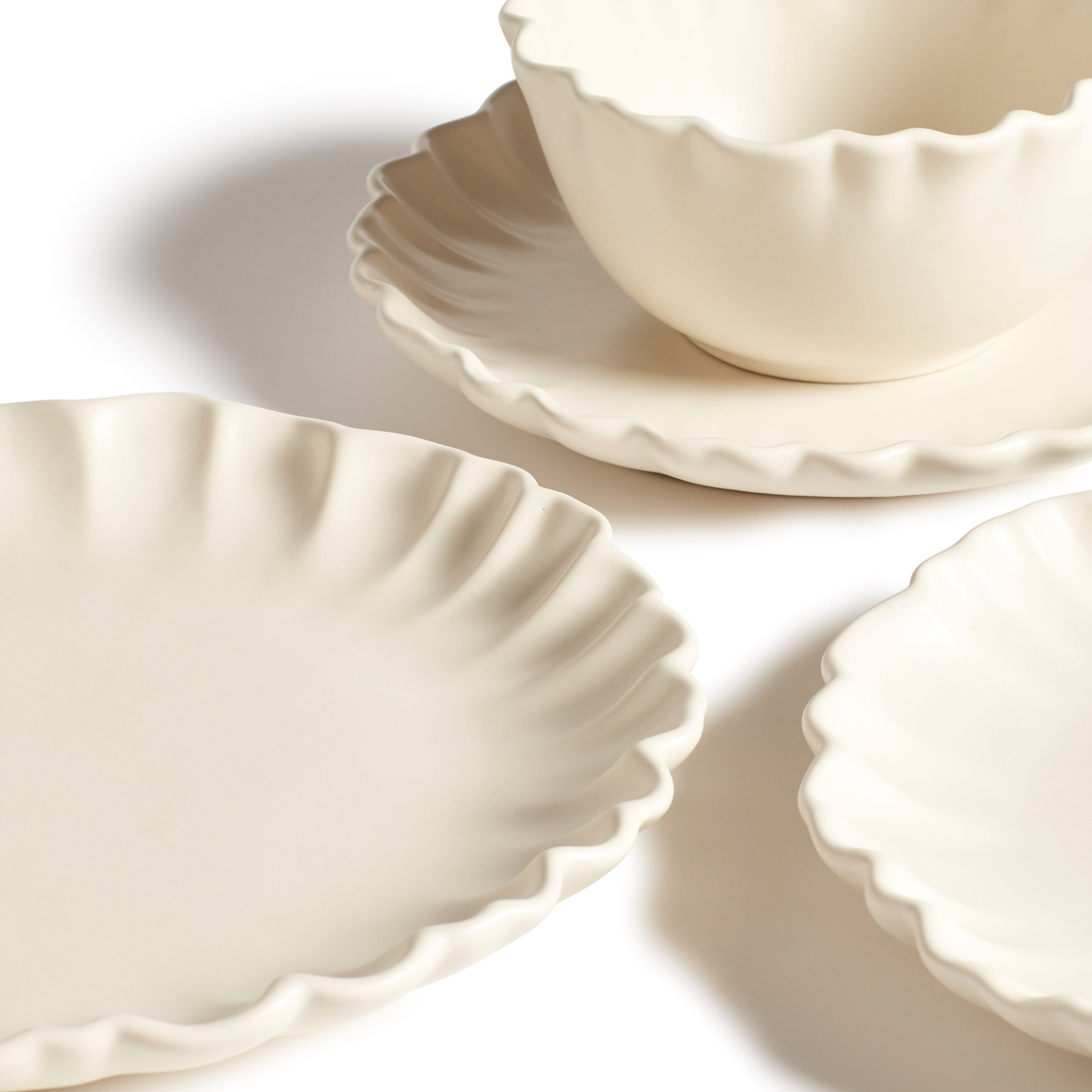 Marissa Side Plates - Set of Six - Clay White | OKA