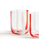 Mila Short Tumblers - Set of Six - Red/White