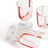 Mila Wine Glasses - Set of Six - Red/White
