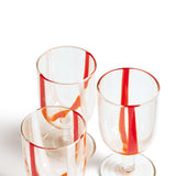 Mila Wine Glasses - Set of Six - Red/White