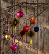 Glass Bauble Tree Decorations - Set of Six - Red Garnet