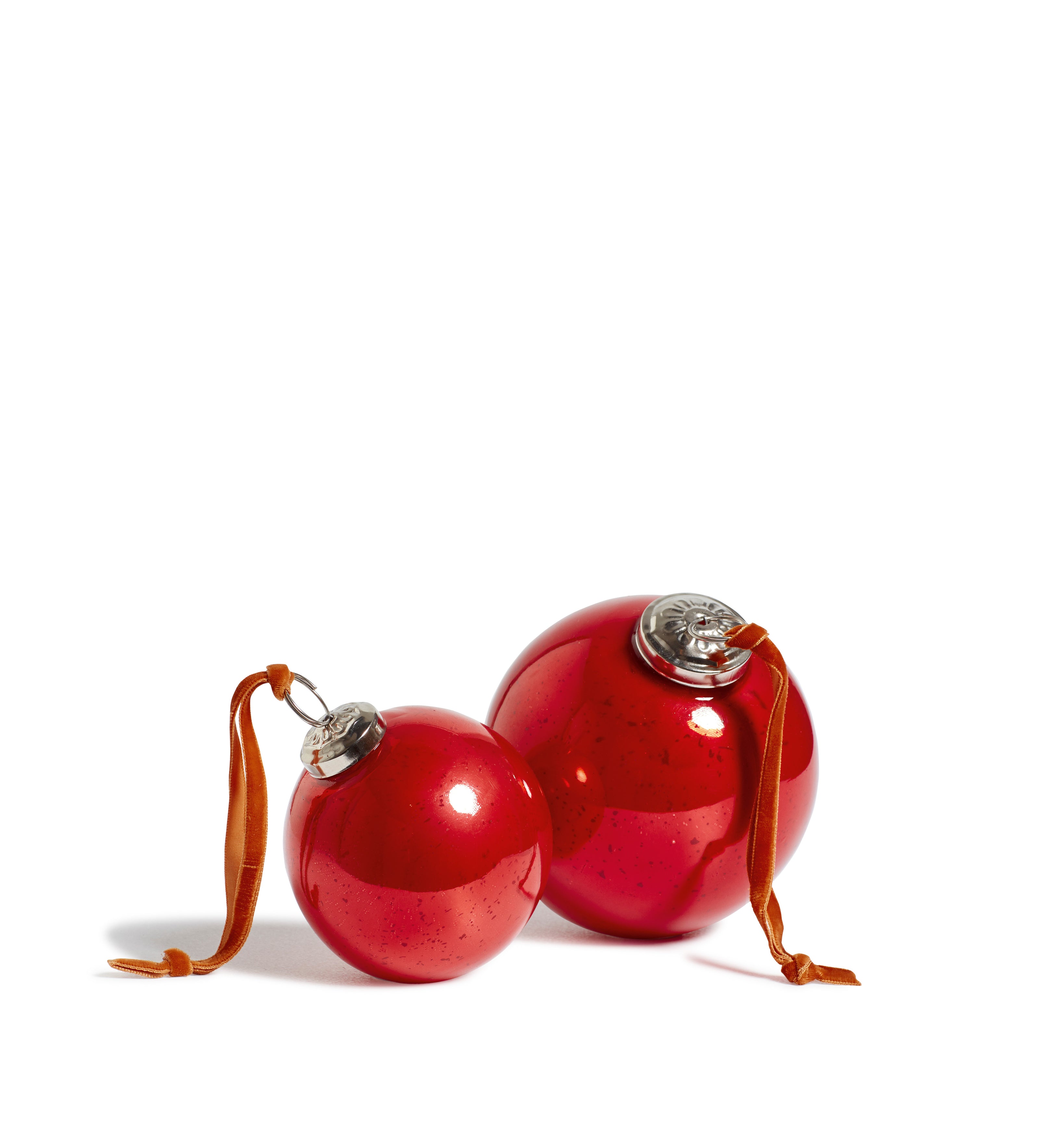 Glass Bauble Tree Decorations - Set of Six - Red Garnet