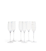 Pulcinella Champagne Glasses - Set of Six - White