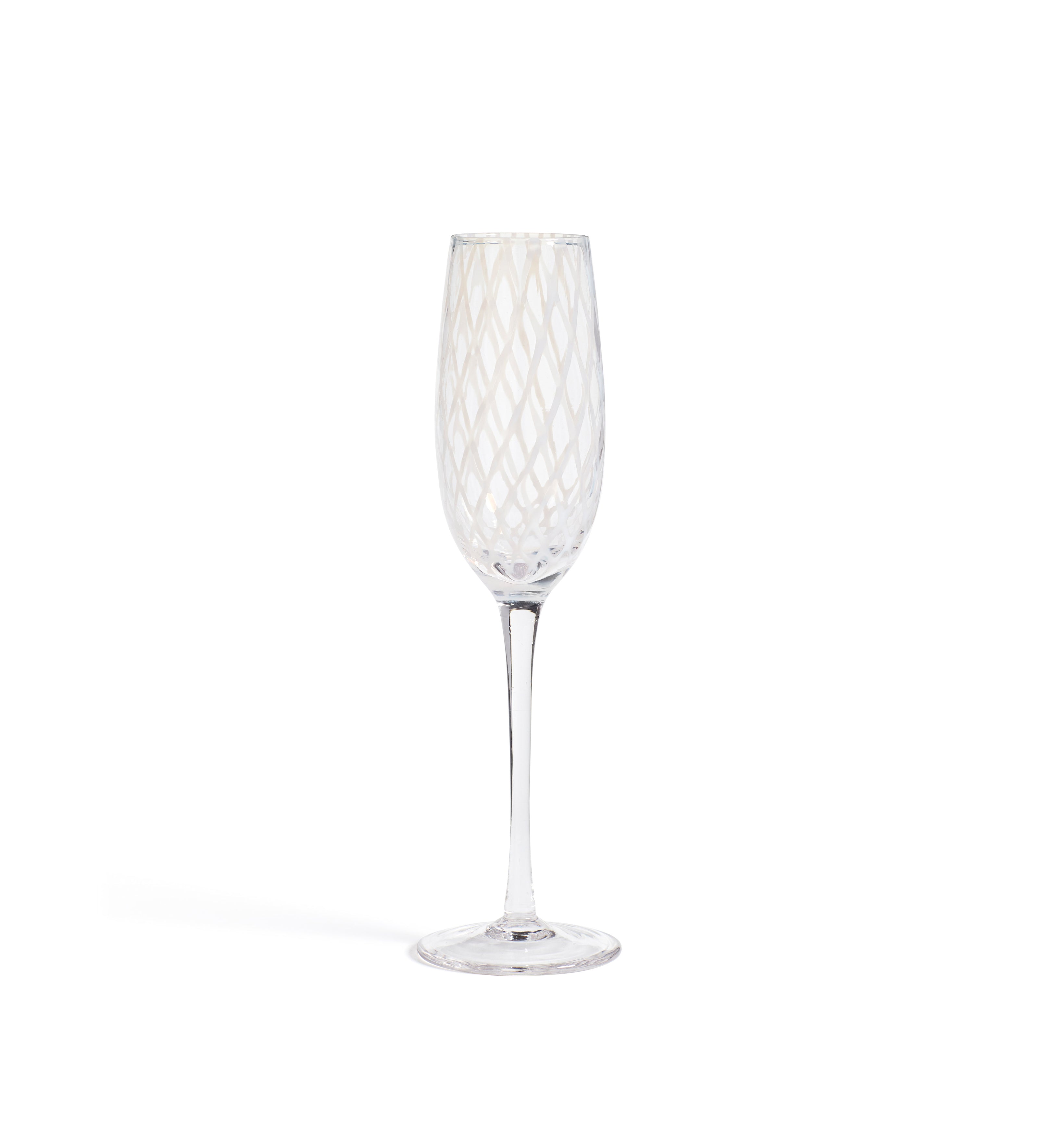 Pulcinella Champagne Glasses - Set of Six - White