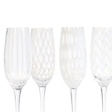 Pulcinella Champagne Glasses - Set of Six - White