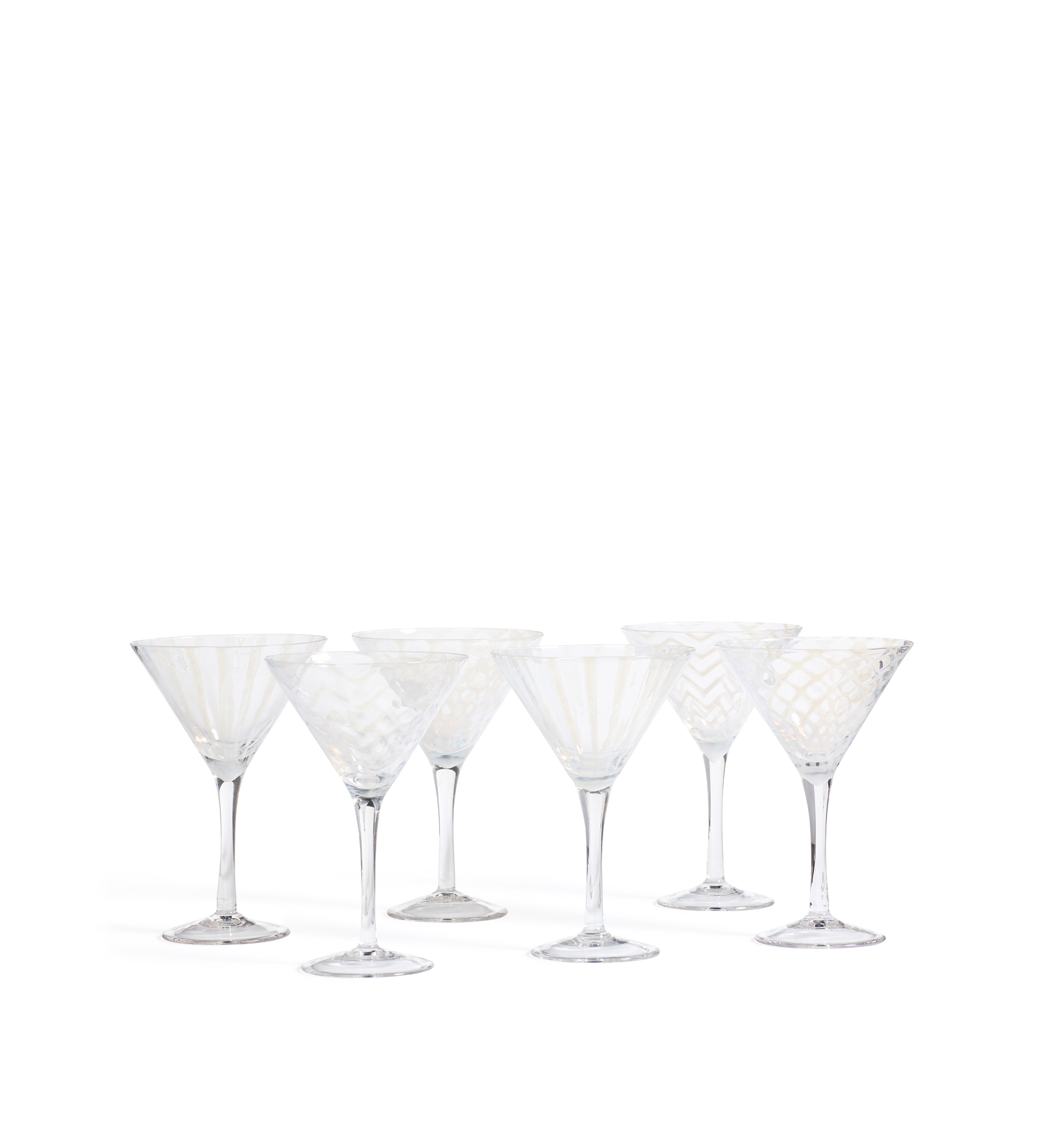 Pulcinella Cocktail Glasses - Set of Six - White | OKA