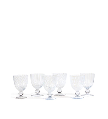 Pulcinella Small Wine Glasses - Set of Six - White