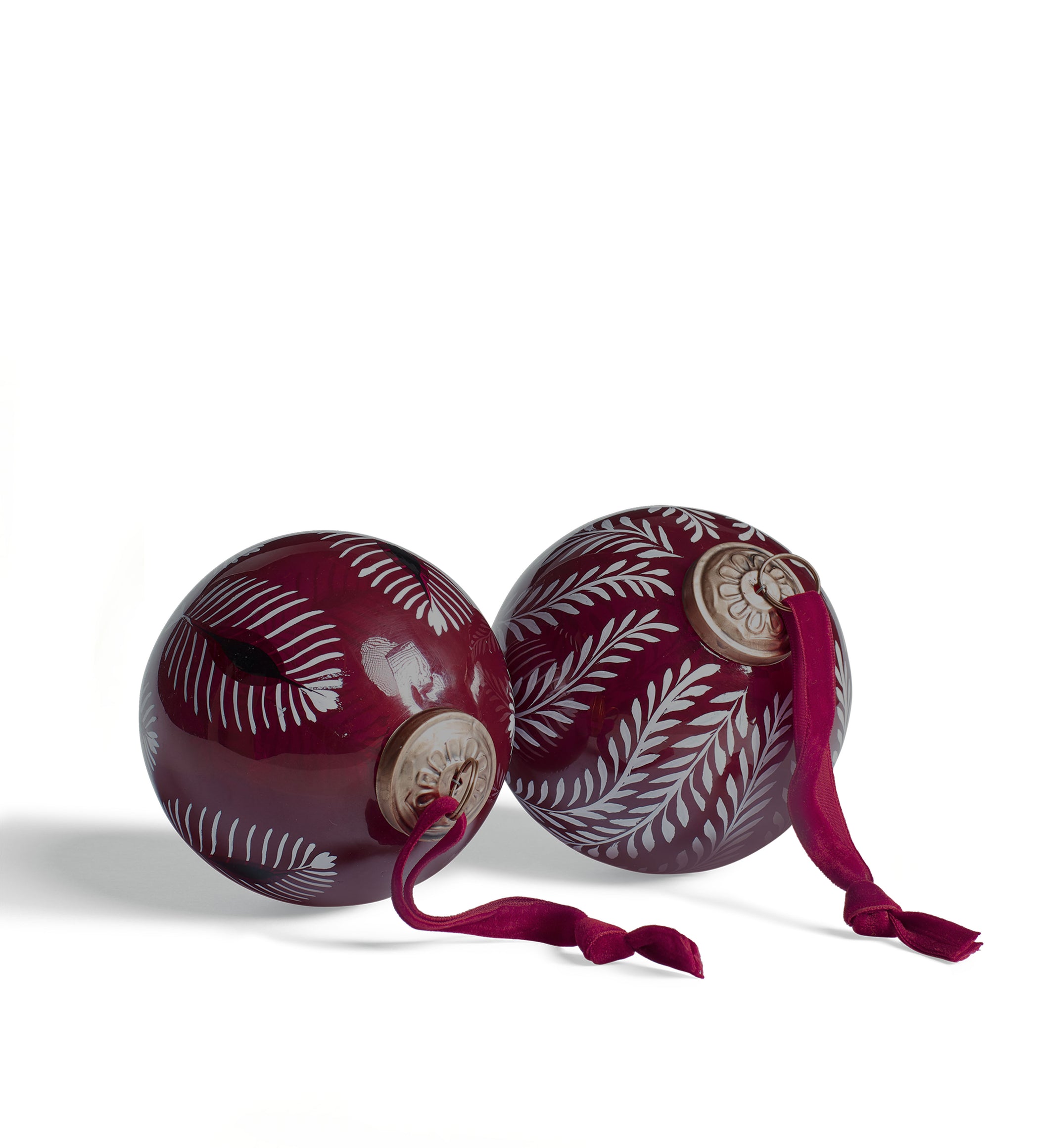 Elemeri/Ocellus Glass Baubles Pair - Rioja