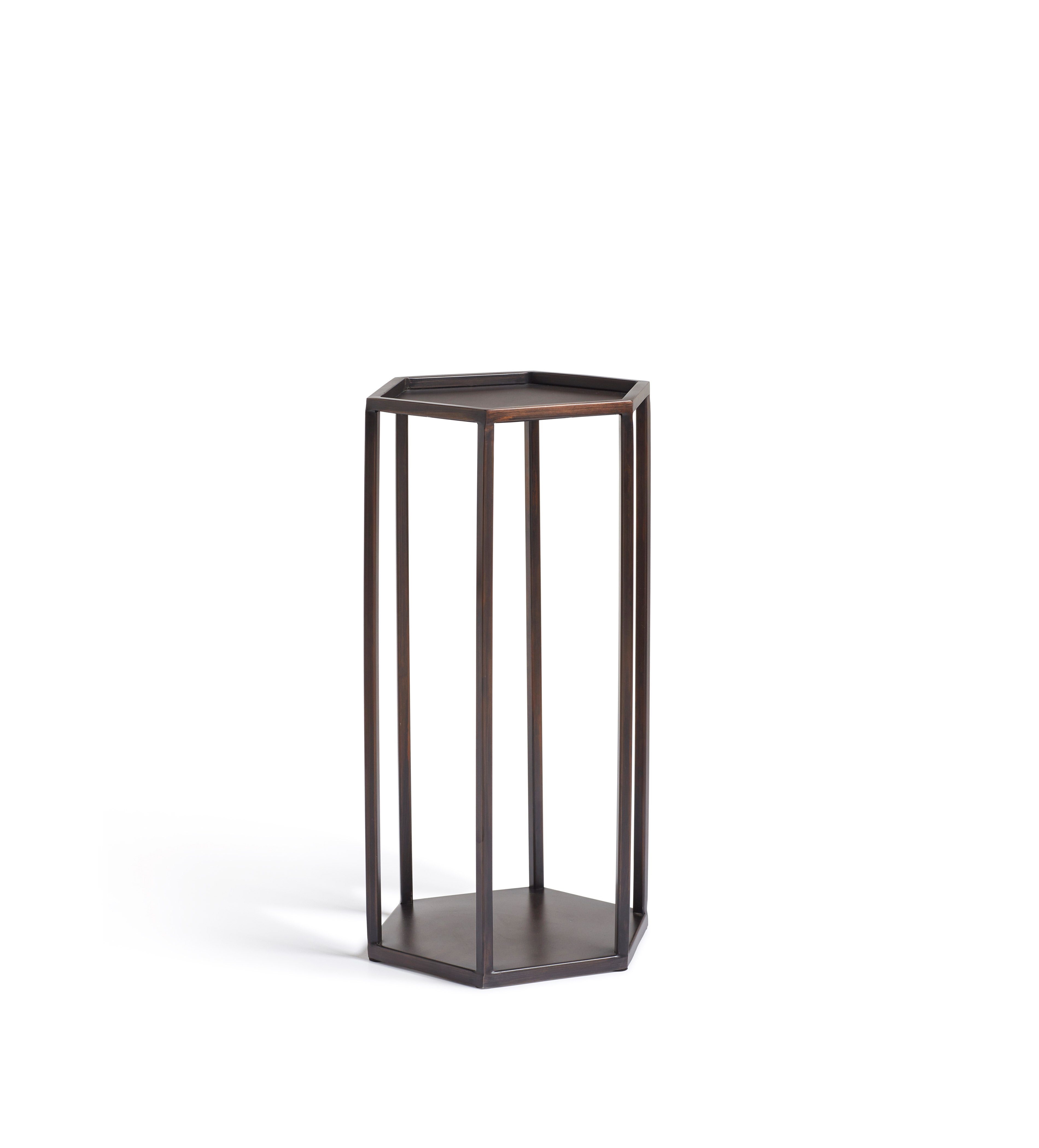 Shida Side Table - Blackened Bronze | OKA