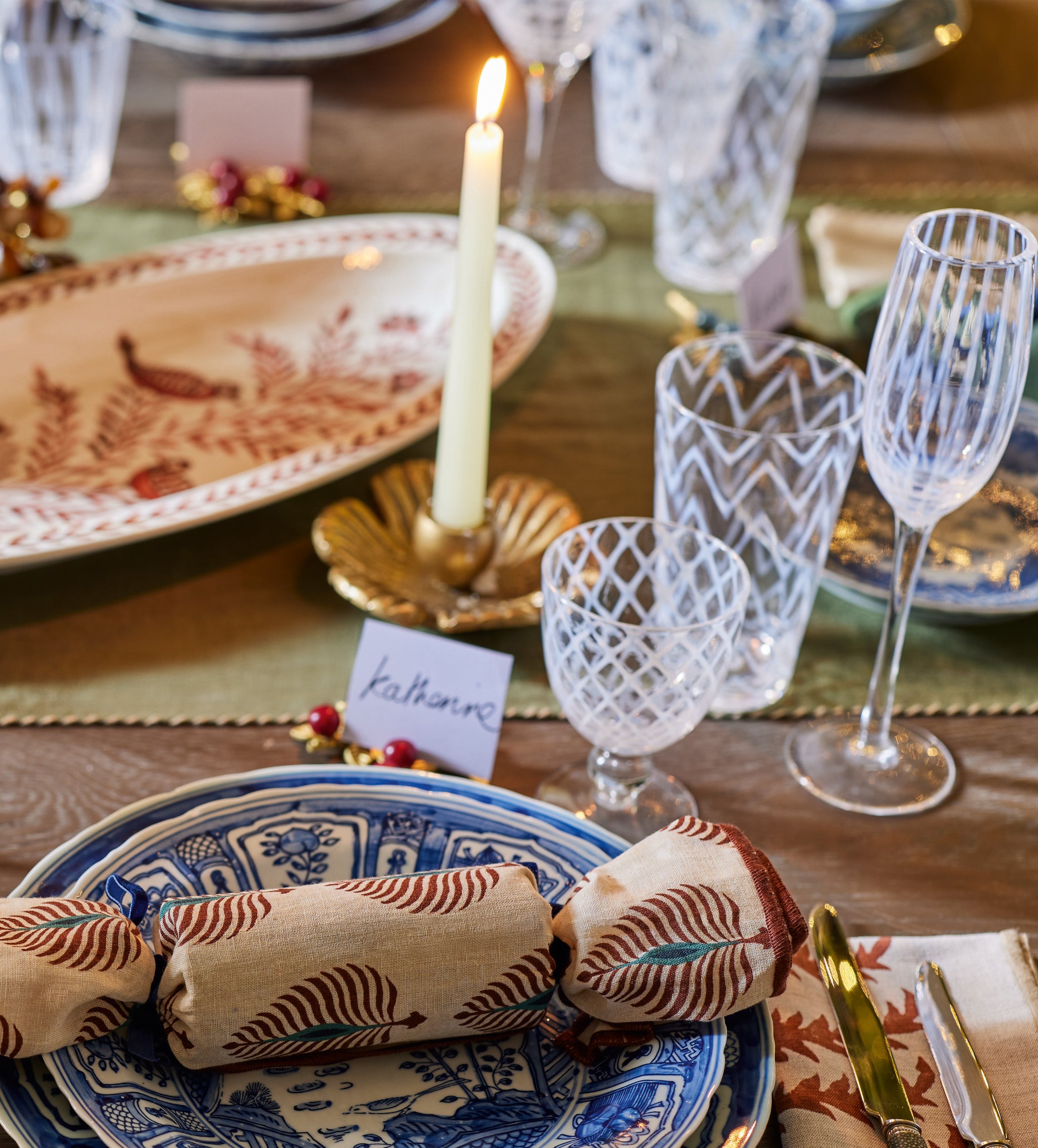 Shuye Pair of Candle Holders - Antique Brass