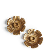 Shuye Pair of Candle Holders - Antique Brass
