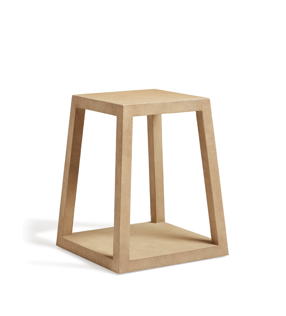 Sibley Shagreen Side Table - Oatmeal
