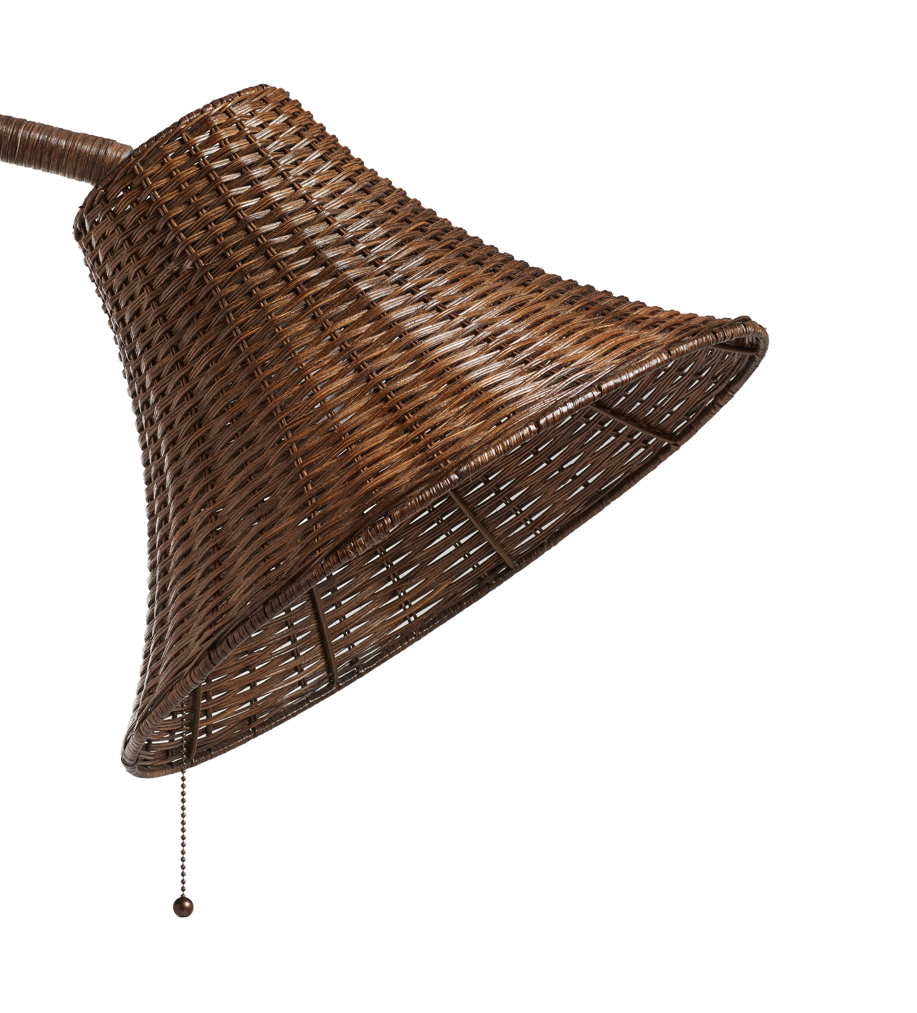 Sikao Rattan Arc Floor Lamp - Antique Brown