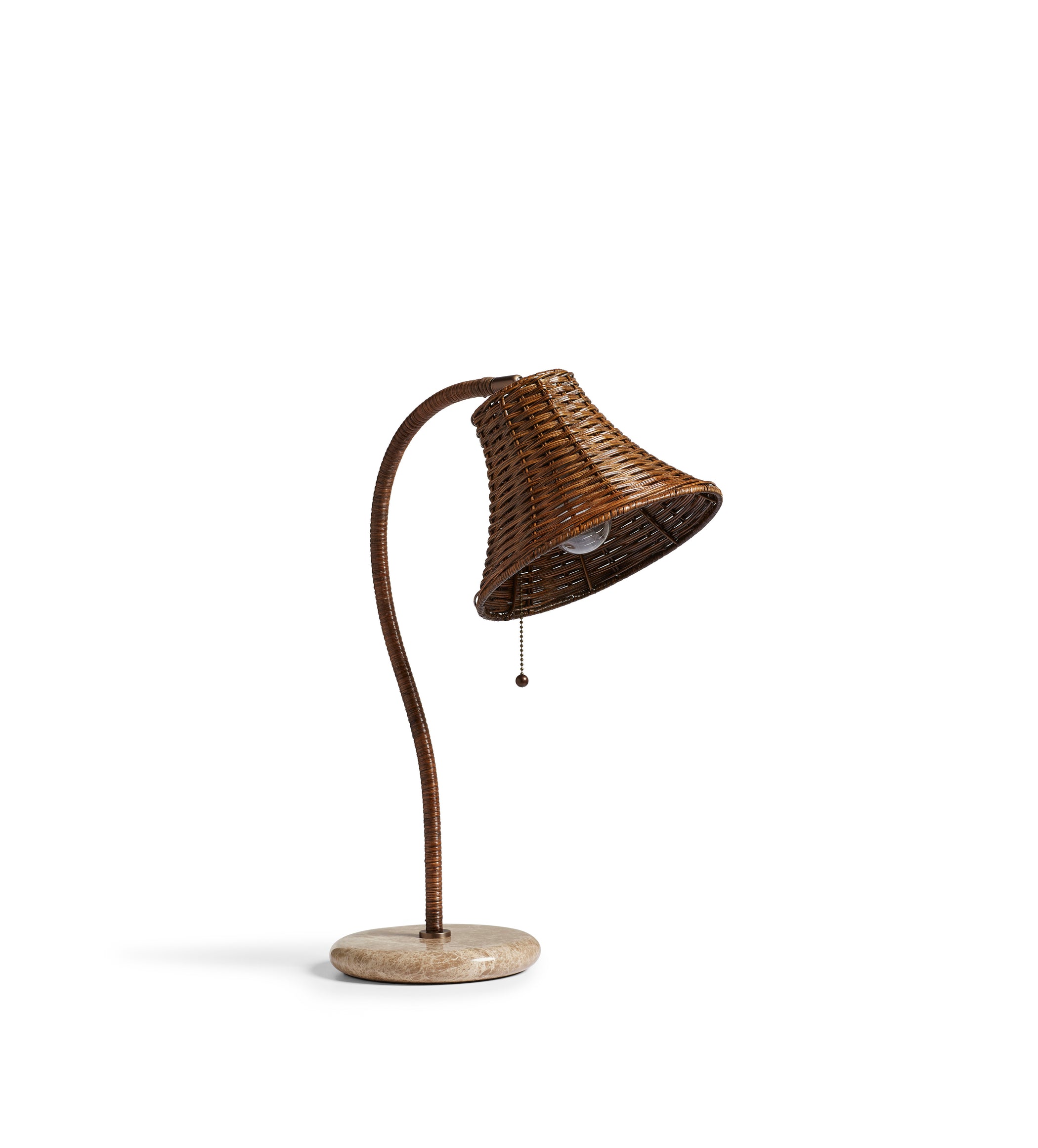 Sikao Rattan Arc Table Lamp - Antique Brown