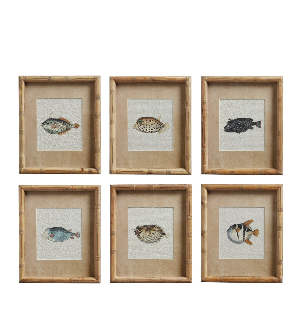 Six Poissons Prints - Set of Six - Multi