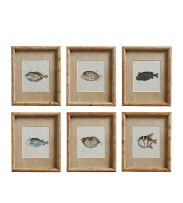 Six Poissons Prints - Set of Six - Multi
