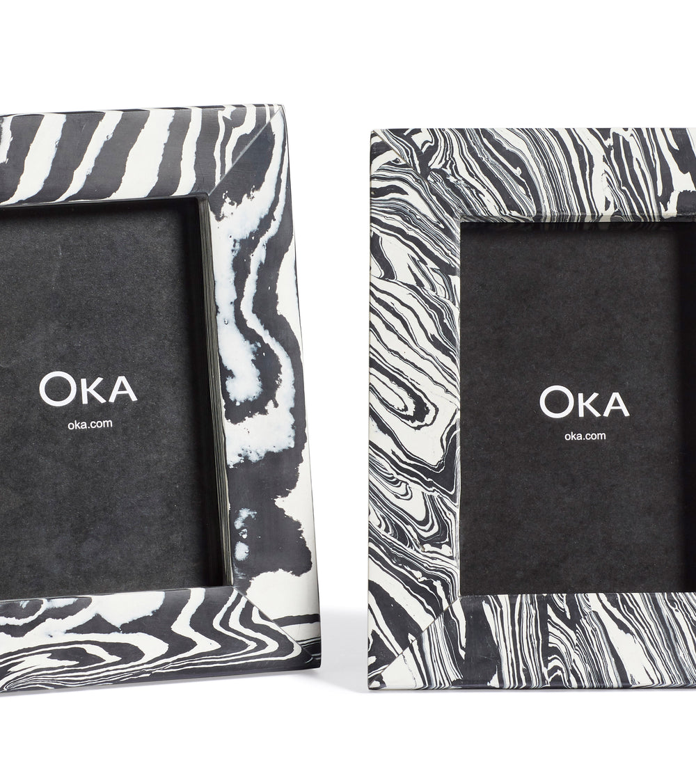 Anise Marbled Frame - Small - Black/White