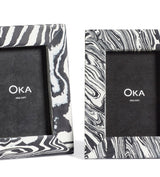 Anise Marbled Frame - Small - Black/White