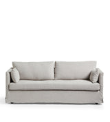 Solatium Linen 3 Seater Sofa - Silver Grey