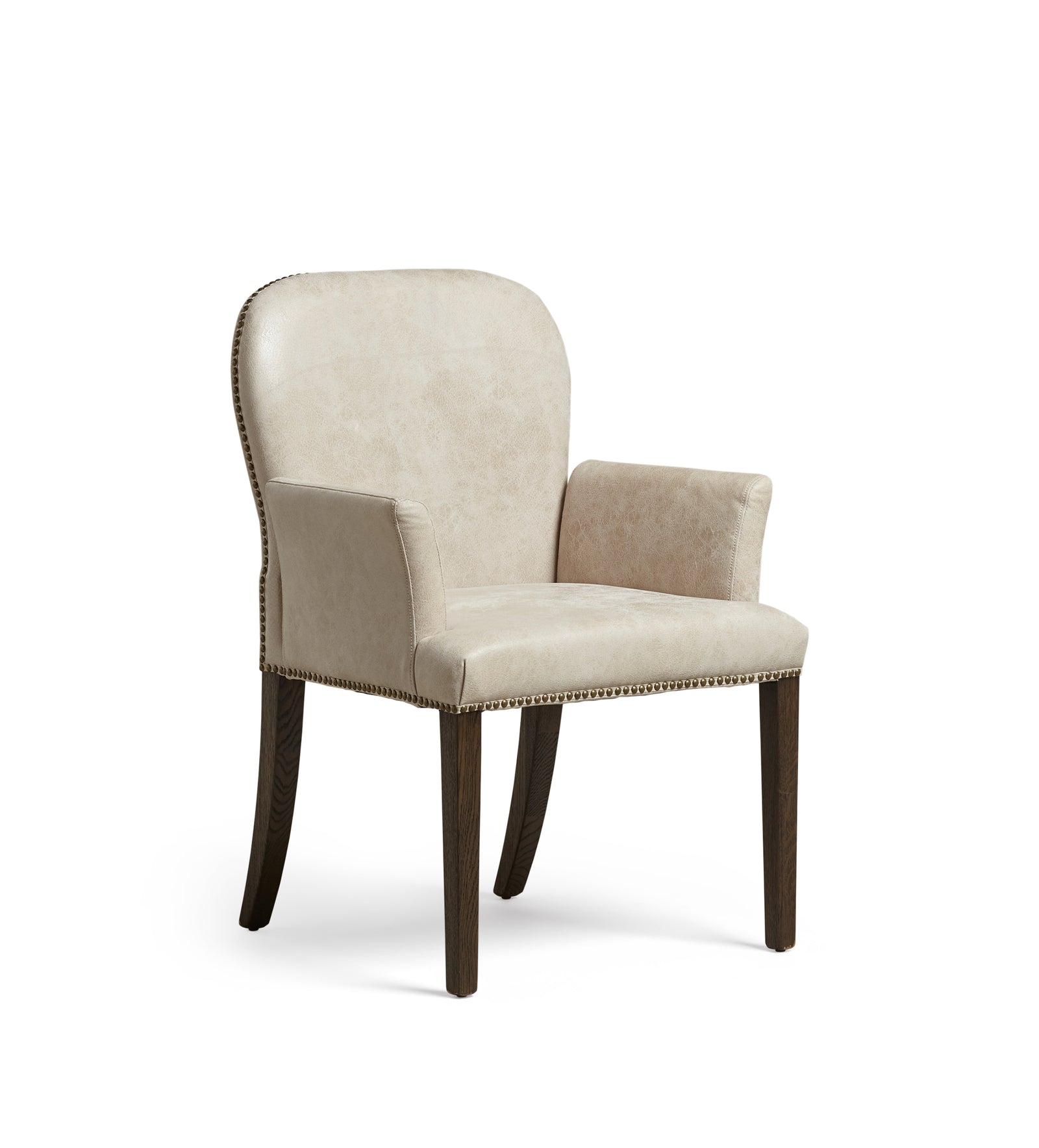 Stafford Leather Dining Chair with Arms - China Clay