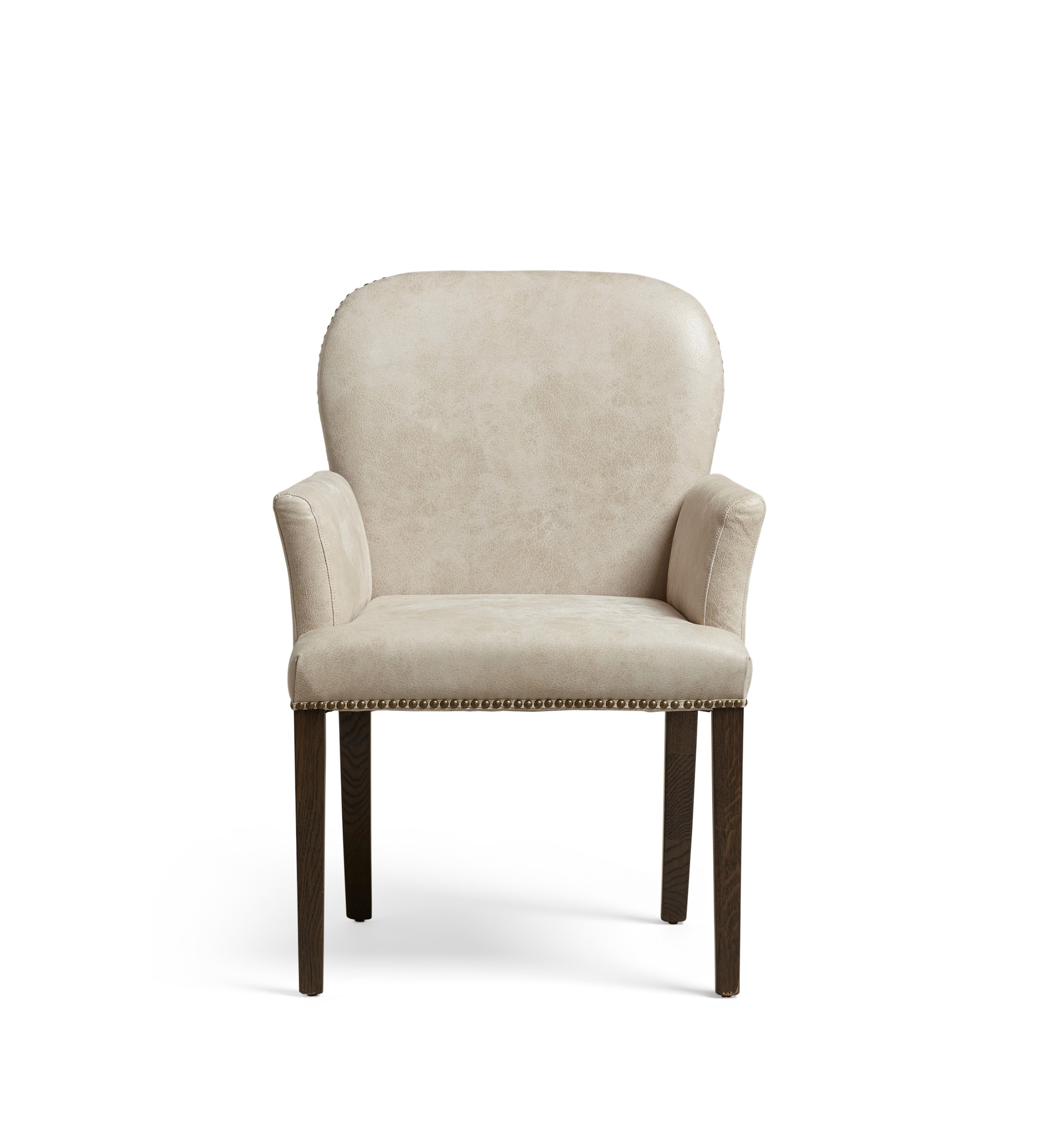 Stafford Leather Dining Chair with Arms - China Clay