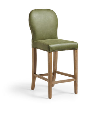 Stafford Leather Bar Stool - Spruce