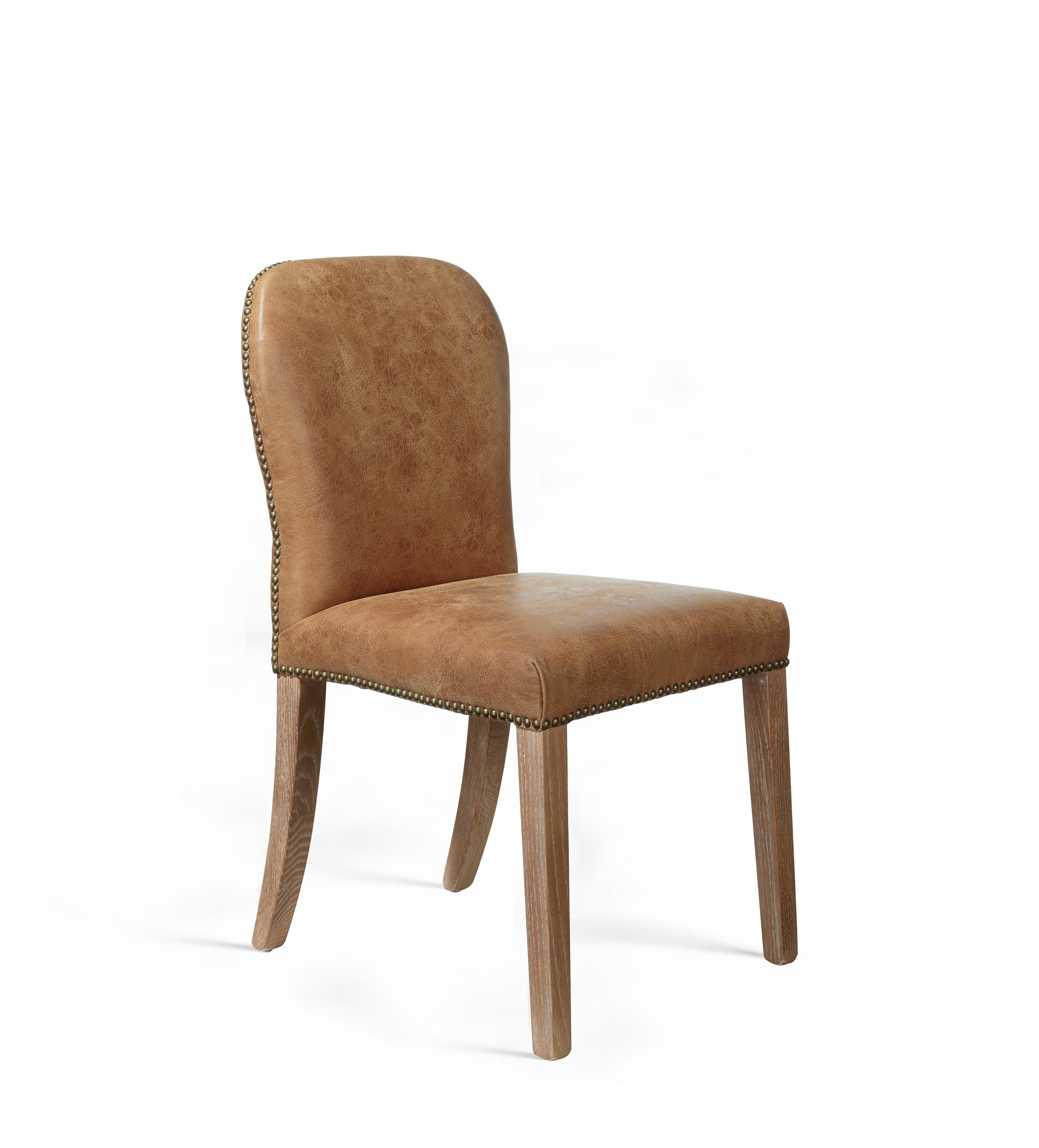 Stafford Leather Dining Chair - Aged Tobacco - Set of Four