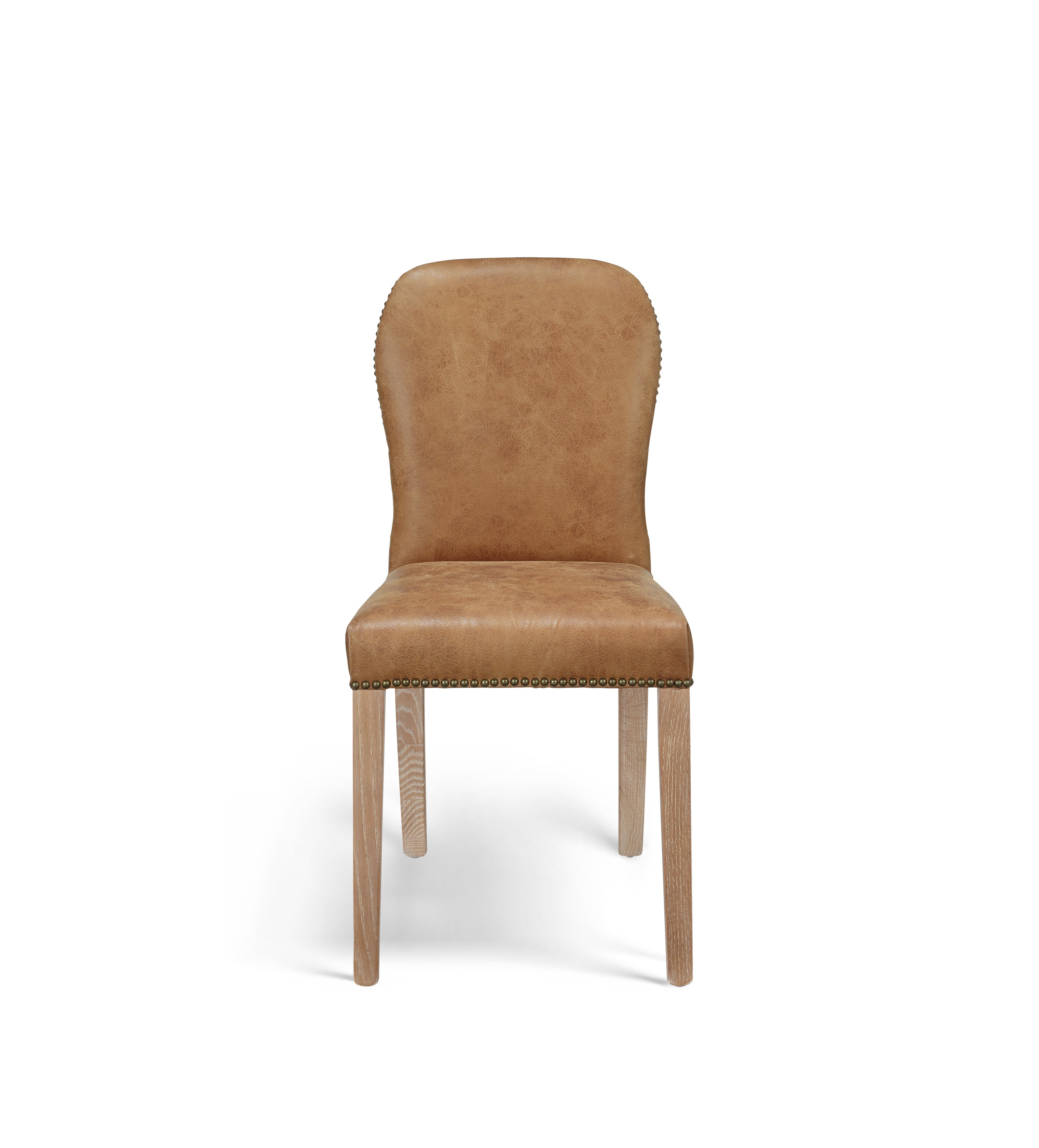 Stafford Leather Dining Chair - Aged Tobacco - Set of Four