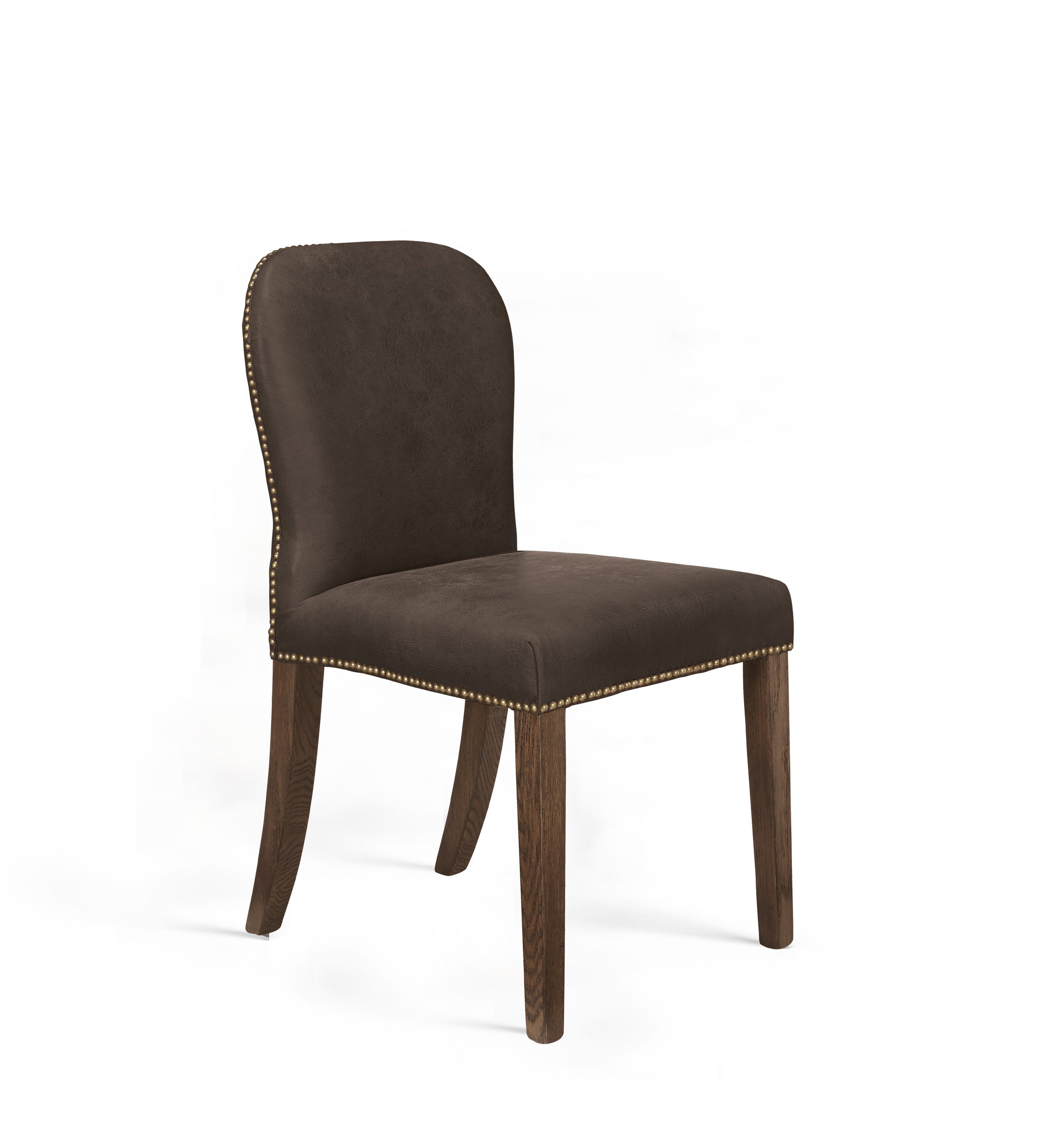 Stafford Leather Dining Chair - Aged Truffle - Set of Four