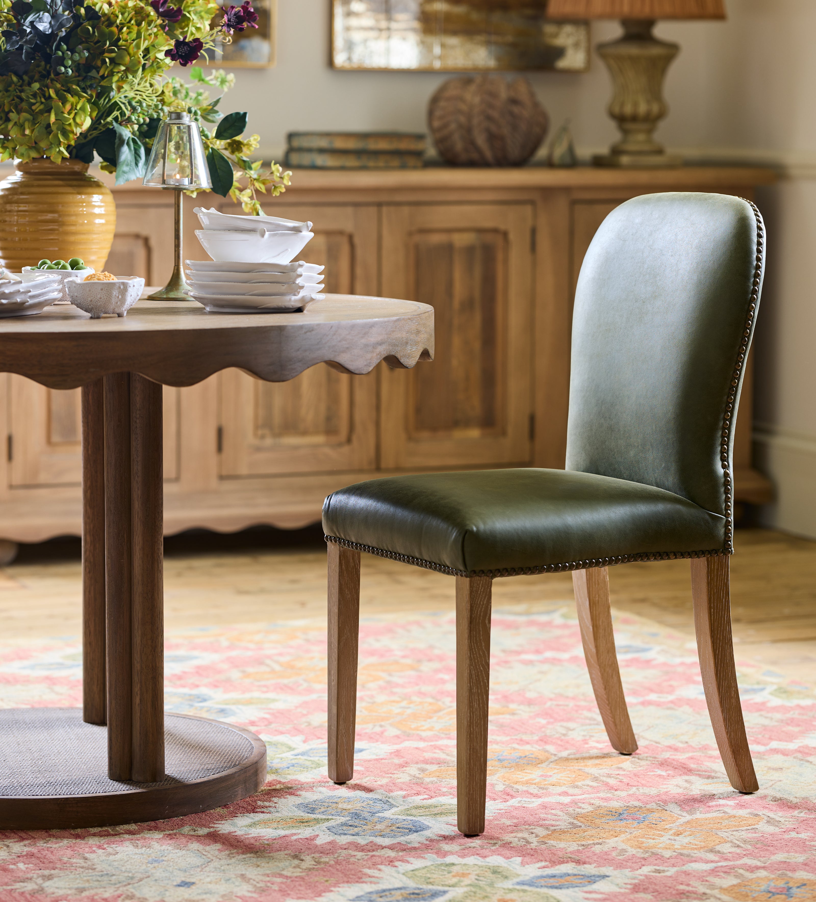 Stafford Leather Dining Chair - Spruce