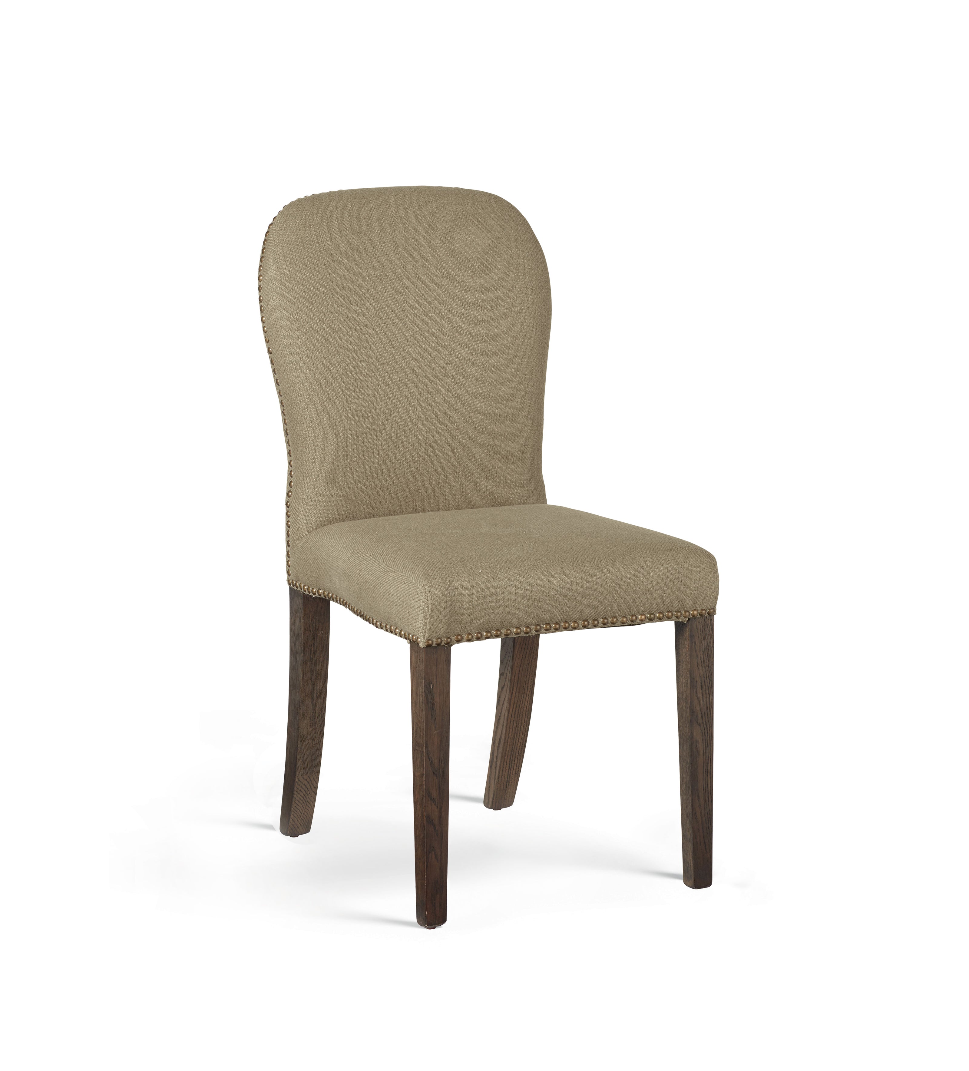 Stafford Linen Dining Chair - Wild Oats Wide Herringbone - Set of Four