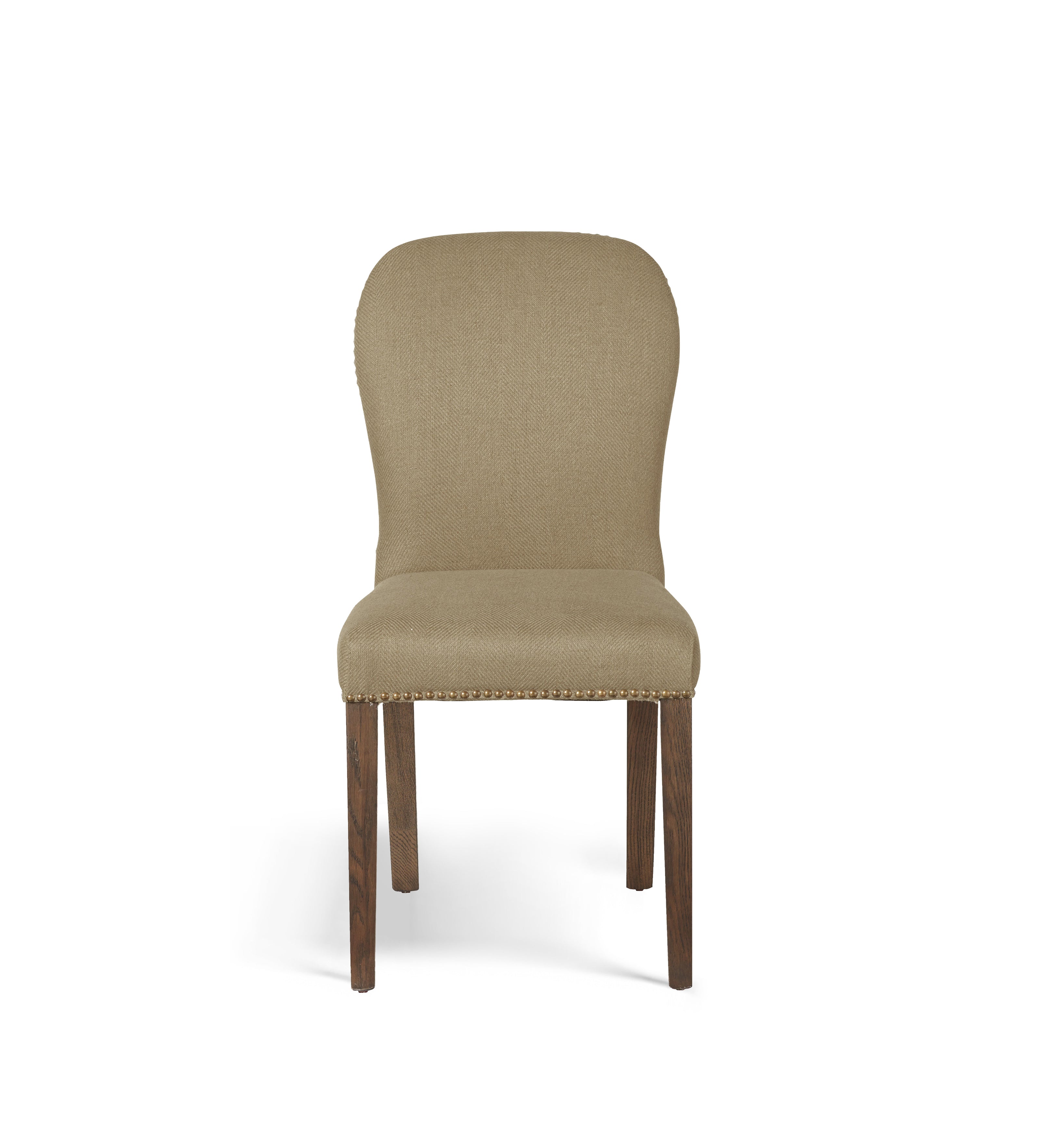 Stafford Linen Dining Chair - Wild Oats Wide Herringbone - Set of Four